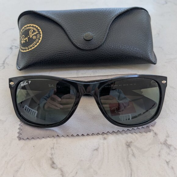 Ray-Ban RB2132 New Wayfarer Polarized Sunglasses (Prescription Lenses) - Picture 1 of 2